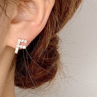 Rhinestone Lettering Ear Stud