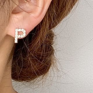 Rhinestone Lettering Ear Stud