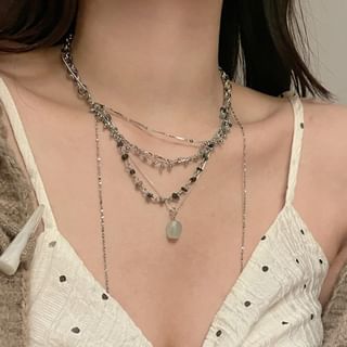 Pendant Turquoise Choker Layered Alloy