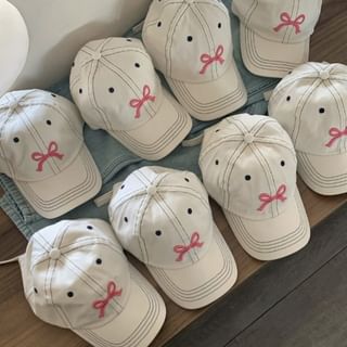 Bow Baseball Cap Embroidered