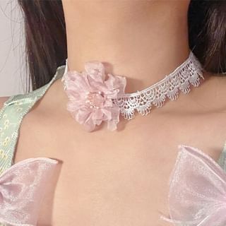 Floral Choker Fabric Lace