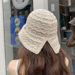 Textured Brim Wide Bucket Hat