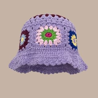 Floral Crochet Cloche Hat