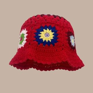 Floral Crochet Cloche Hat