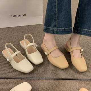 Slingback Mary Toe Jane Shoes Square