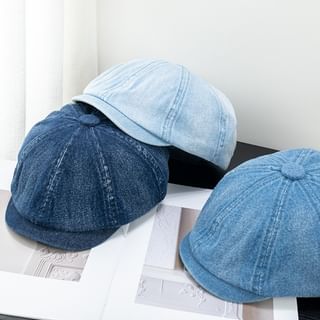 Brim Newsboy Cap Short Denim