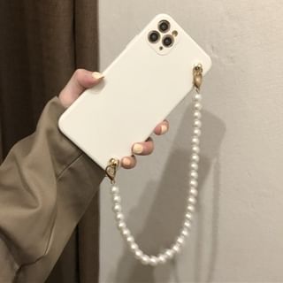 Phone Faux Strap Pearl Case
