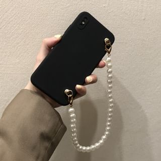 Phone Faux Strap Pearl Case