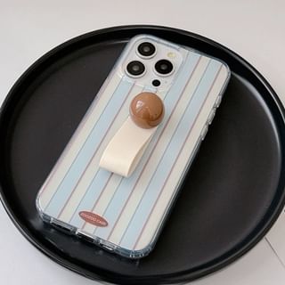 Striped Finger Strap Phone Case