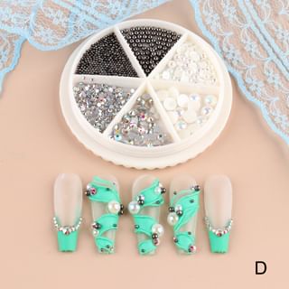 Faux Pearl / Metallic Bead / Rhinestone Nail Art Decoration / Set (Various Designs)