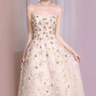 Embroidered A-Line Floral Designs) Gown Evening (Various Sequin