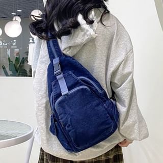 Sling Buckle Denim Bag