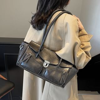 Tote Multi-Pocket Faux Bag Leather