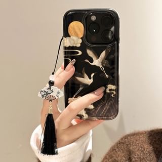 Tassel Set Charm Case Phone / Crane