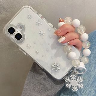 Phone Snowflake Case Strap / Adhesive Decoration Set