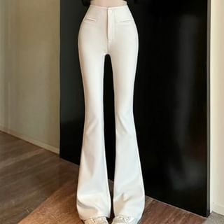 Bootcut Plain Rise Pants High