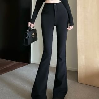 Bootcut Plain Rise Pants High
