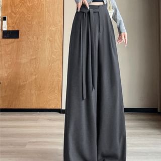Rise Wide Plain Asymmetrical Designs) (Various Leg High Pants