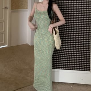 High / Knit Top Rise Skirt Camisole Maxi Melange Pencil