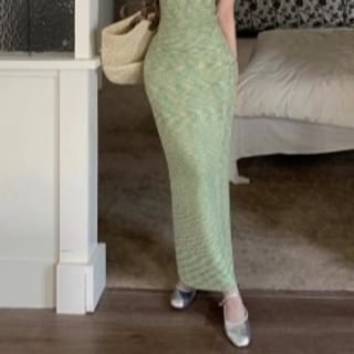 High / Knit Top Rise Skirt Camisole Maxi Melange Pencil