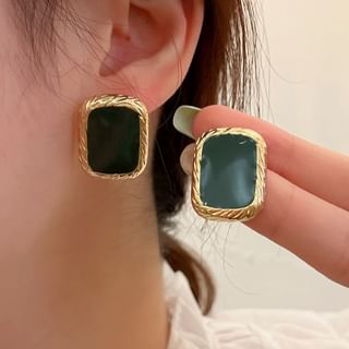 Stud Sterling Earring Silver 925 Square