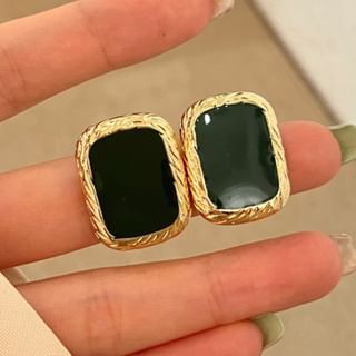 Stud Sterling Earring Silver 925 Square