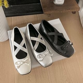 Square Toe Flats Bow Ballet
