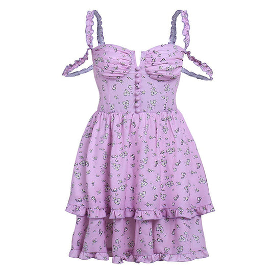 Purple Daisy Mini Dress