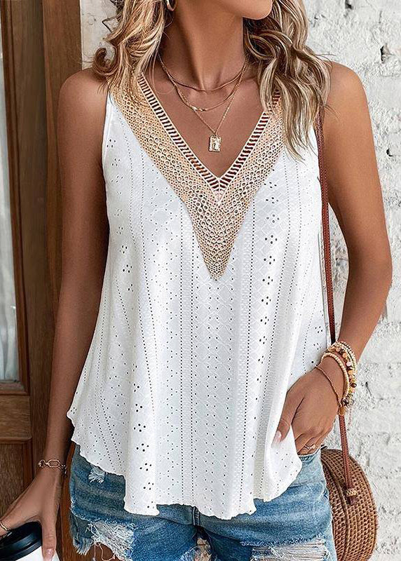 Loose Out Sleeveless Thin Pink Hollow Tank