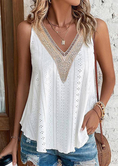 Loose Out Sleeveless Thin Pink Hollow Tank