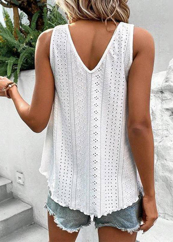 Loose Out Sleeveless Thin Pink Hollow Tank