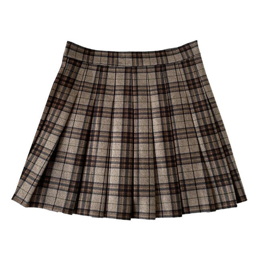 Vintage Campus Plaid Skirt