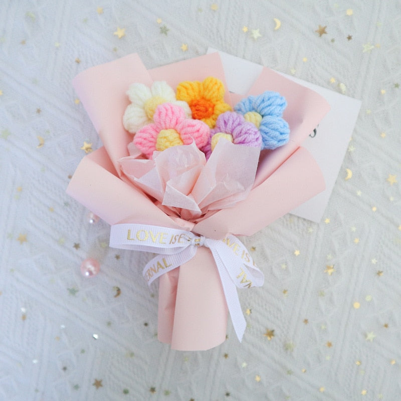 Mini Crochet Flowers Handmade Flower Bouquets Wonderland Case