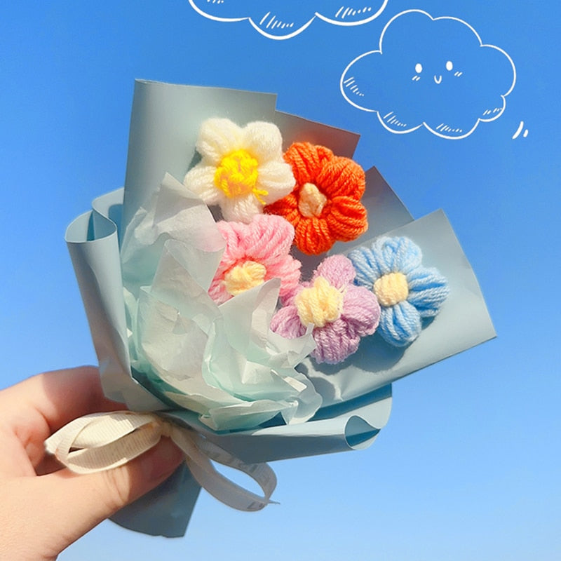 Mini Crochet Flowers Handmade Flower Bouquets Wonderland Case