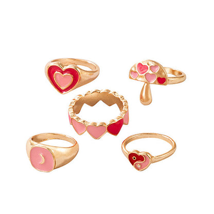 Mushroom Heart Fairy Ring Set