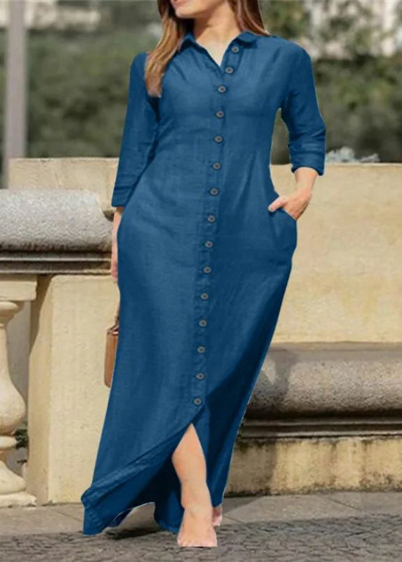 Fall Dress Button Peter Long Black Collar Pan Shirts Natural