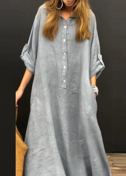 Fall Patchwork Natural Pan Dress Collar Peter Long Pink