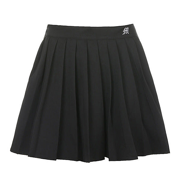 Black and White Pleated Skirt