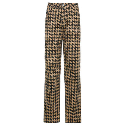 Vintage Plaid Casual Pants