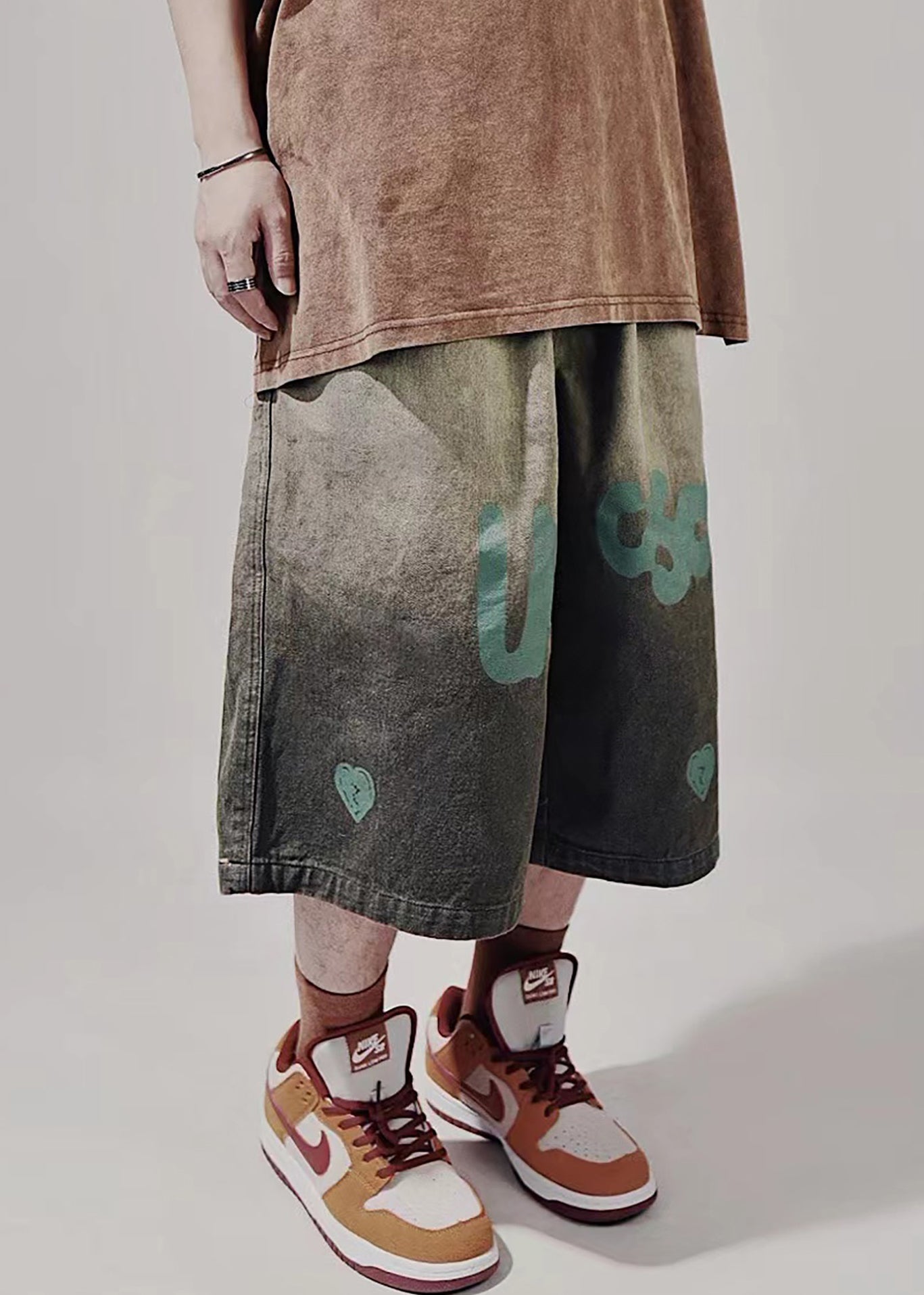 Blue Summer Shorts Mens Waist Lace Print Up New Elastic