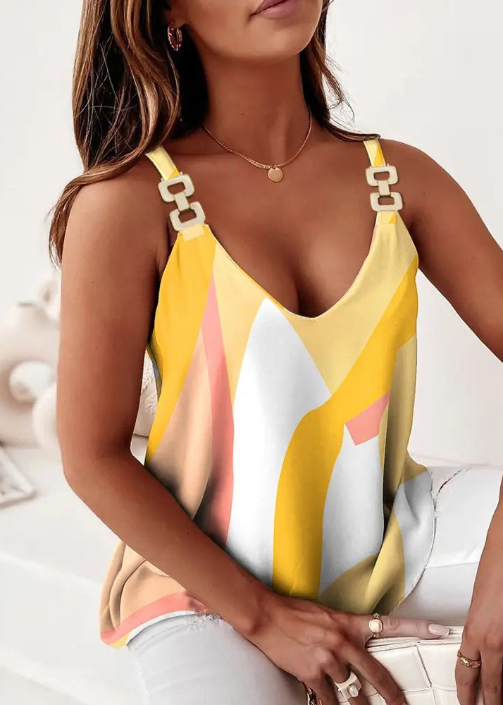 Neck Blue New Summer Striped Spaghetti V Cotton Tank Strap