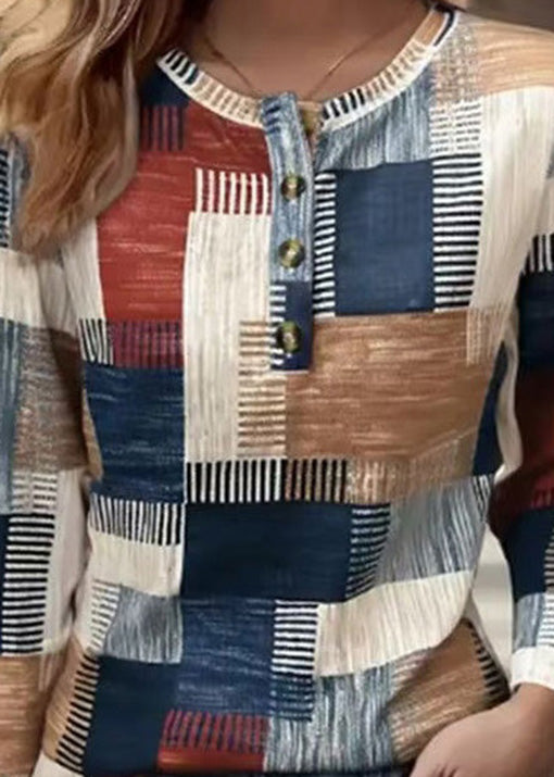 New T-Shirt Cotton Printed Sleeves Long Casual