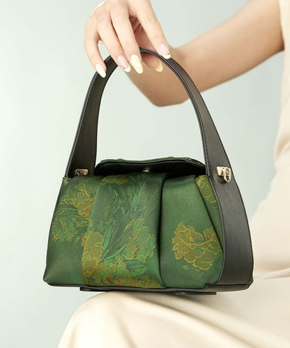 Tote New Embroidered Green Silk Bag Retro