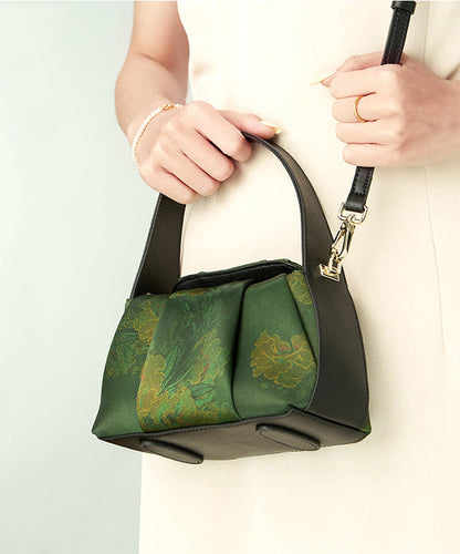 Tote New Embroidered Green Silk Bag Retro
