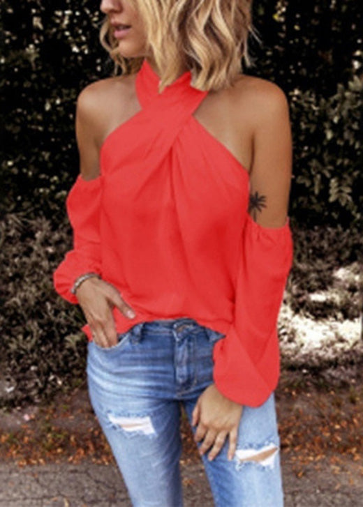 White Shirts Cotton Patchwork Shoulder Sleeve New Cold Long