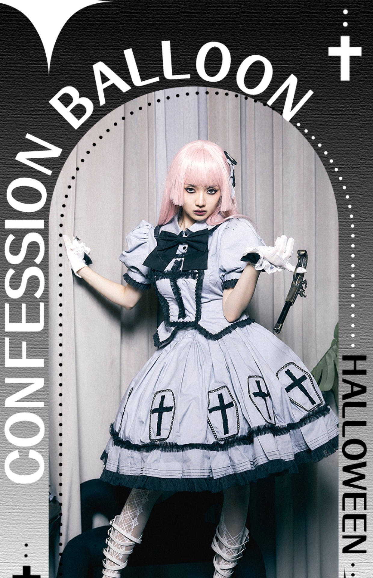 (Buyforme)Confession Balloon~Halloween Cross Lolita OP Dress   