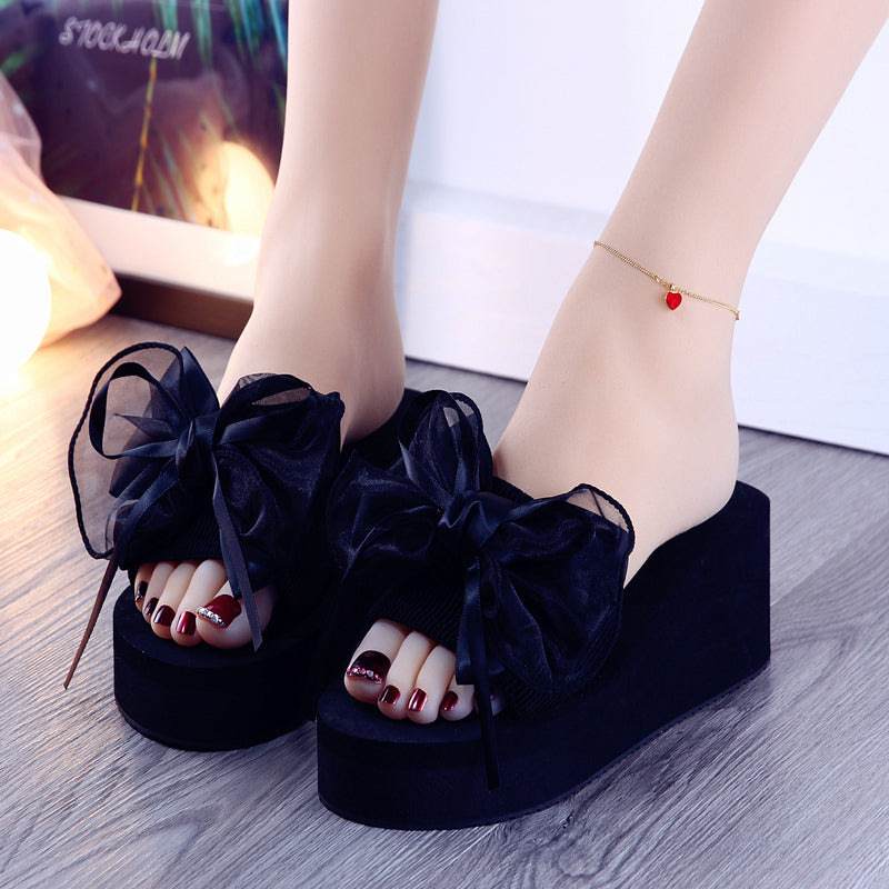 Cute Black Bow Sweet Chic Sandals ON880 Wonderland Case