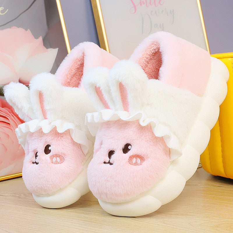 4 Colors Cute Fluffy Bunny Home Wear Slippers ON884 Wonderland Case