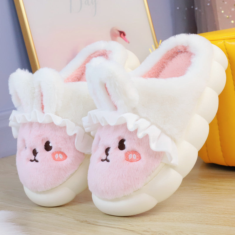 4 Colors Cute Fluffy Bunny Home Wear Slippers ON884 Wonderland Case