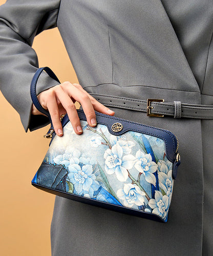 Navy Clutch Silk Organic Print Versatile Bag